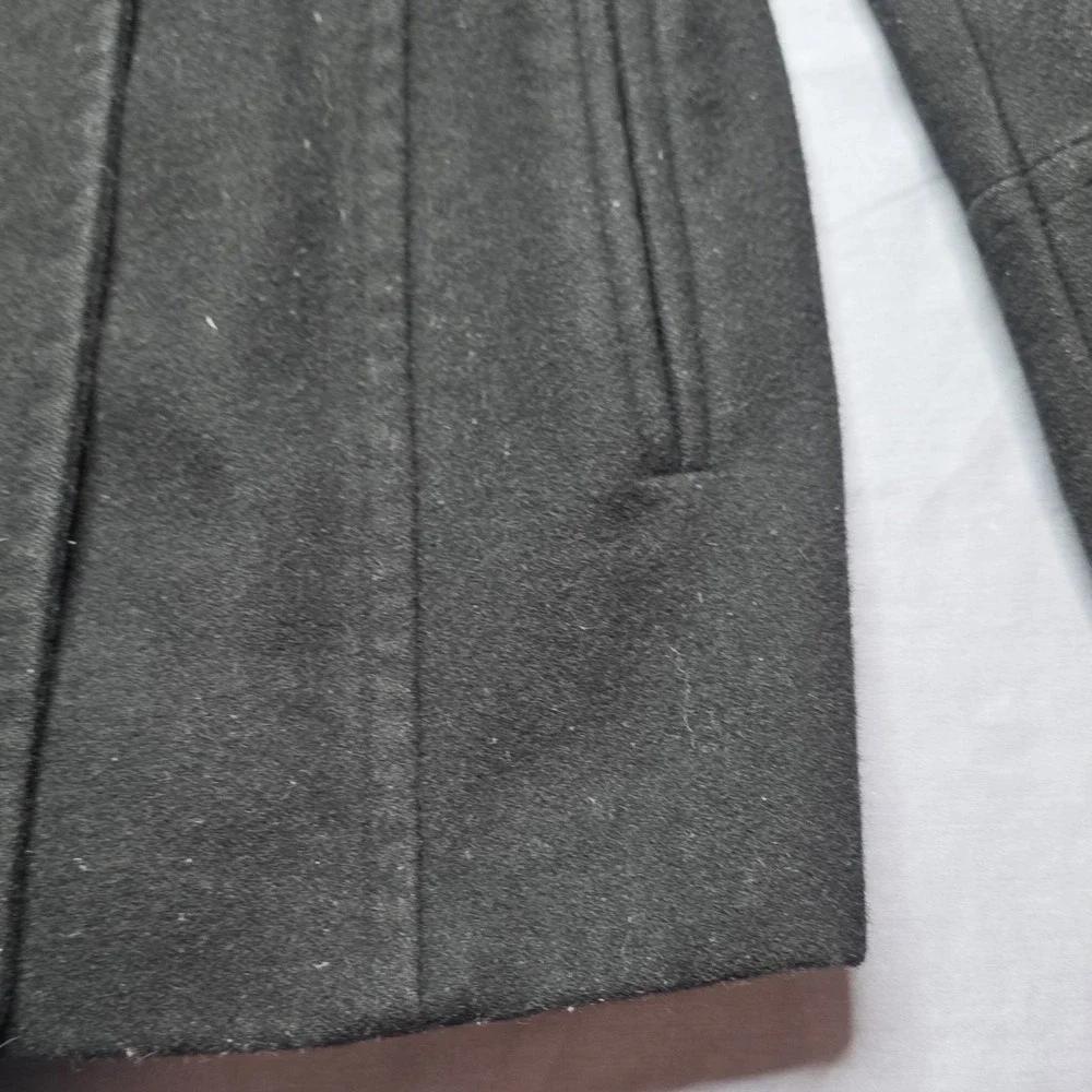 Michael Kors Coat Womens S Black Pea Collared Epaulet Button Long Sleeve